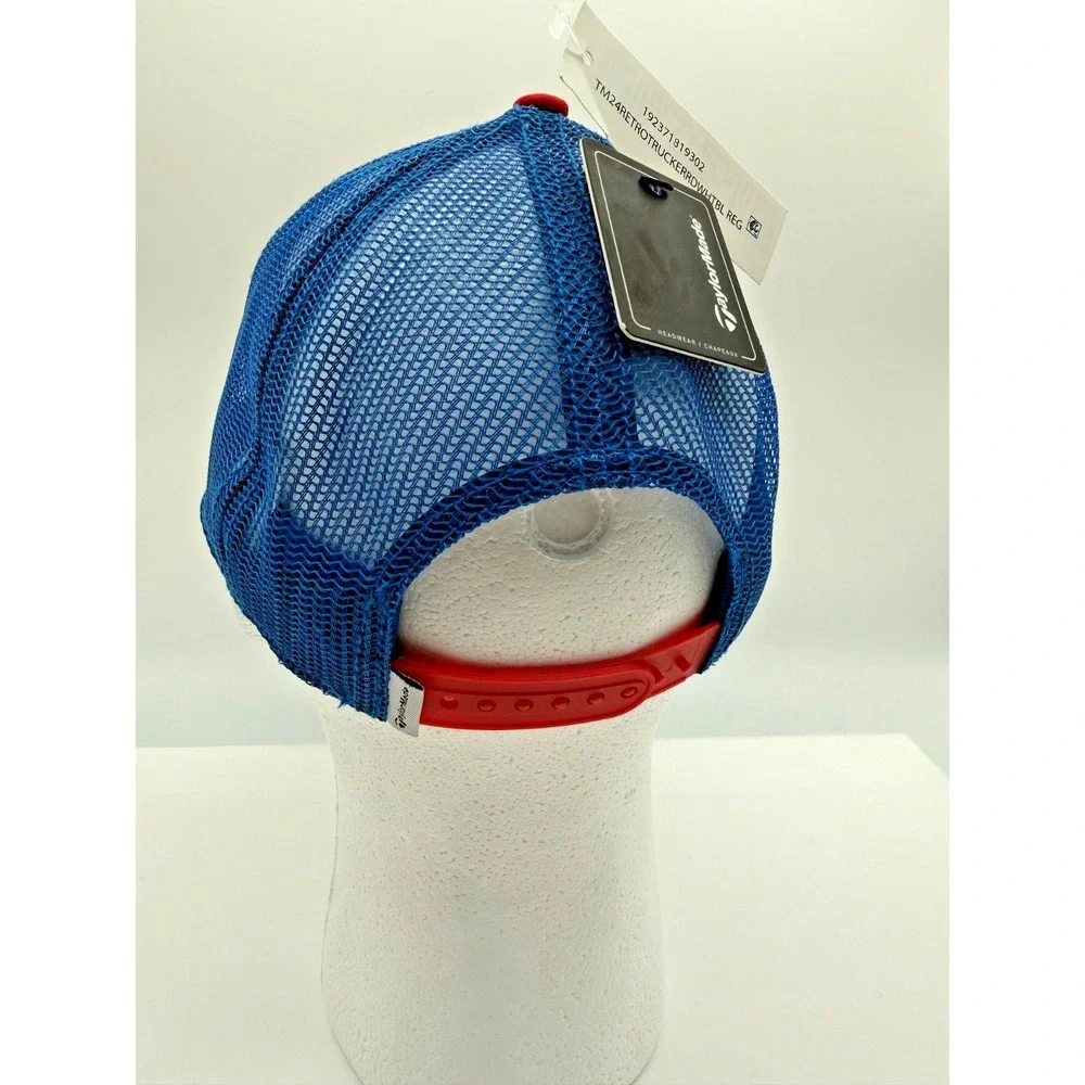 NEW TaylorMade Golf‎ TM24 Retro Trucker Snapback Hat Red White Blue USA Ventura